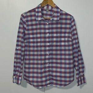 Jaclyn Smith Button Down Shirt Blue & Purple Gingham Women’s Large L